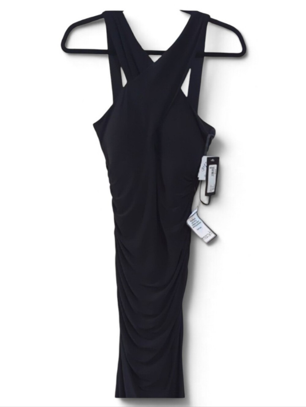 Xscape. black X neck body con midi dress . Sz 10
